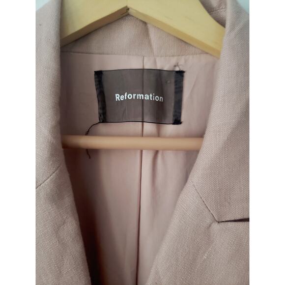Reformation Verano Blazer 100% Linen Pink Size Small - Picture 9 of 10